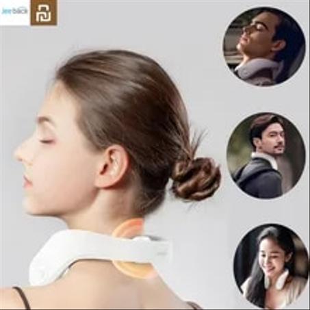 جهاز مساج كهربائي لاسلكي للرقبة من Jeeback K1 يعمل على تخفيف آلام الرقبة وتدفئة 3 رؤوس جهاز تدليك مريح للرقبة AA80