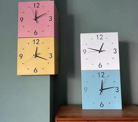 ساعة حائط كورني مزدوجة الجوانب، ساعة حائط حديثة، جدار  مبتكر ومضيئ AA56