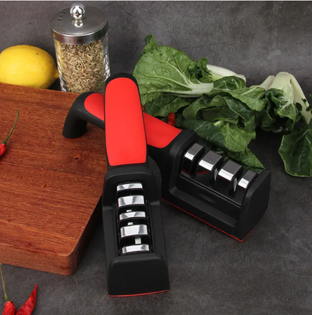 مبراة السكاكين 4 في 1 مقص سكاكين للاستخدام في المطبخ