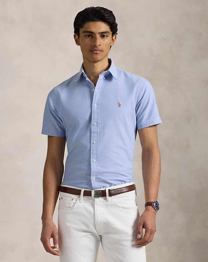 chemises bleu manches courtes
