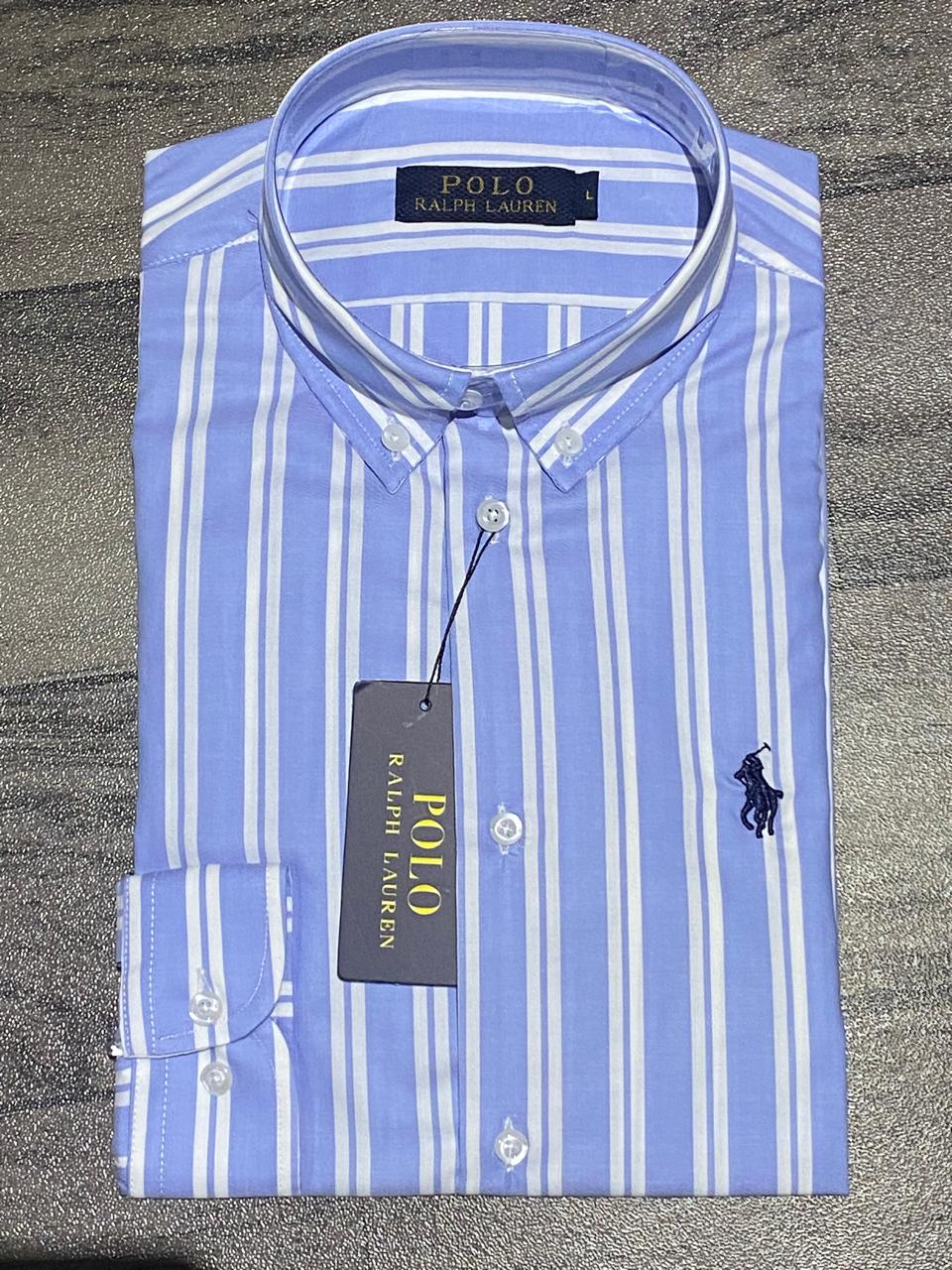 Chemise rayée foncé ralph lauren