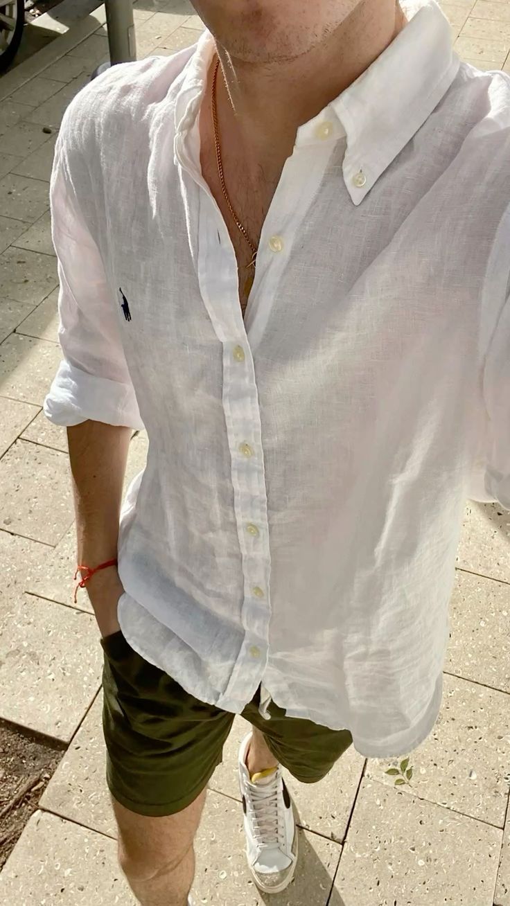 Ralph lauren White Linen Shirts