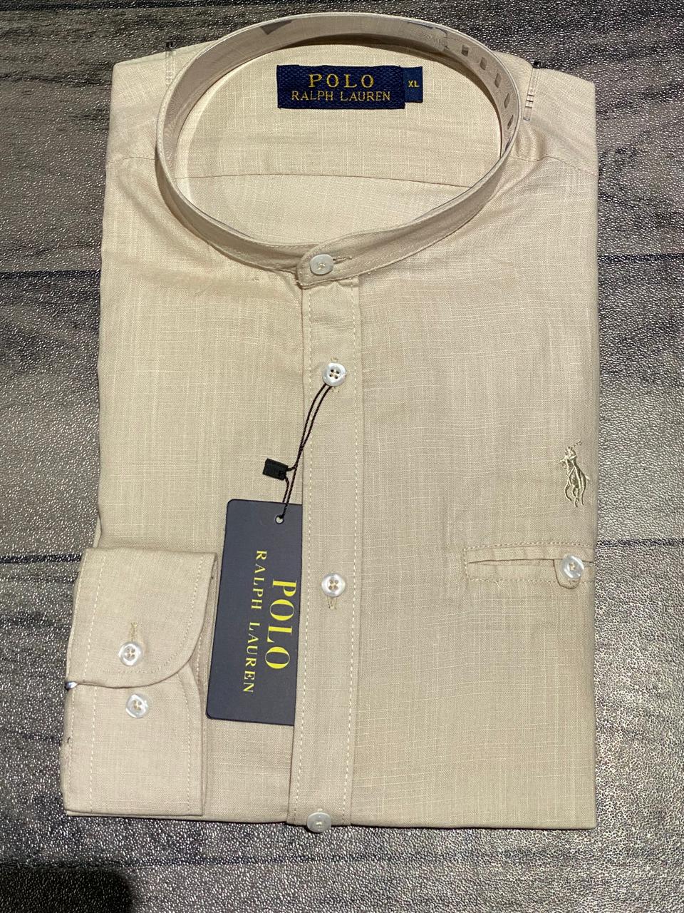 chemise marron clair ralph lauren