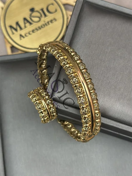 Bracelet avec bague model or inoxydable