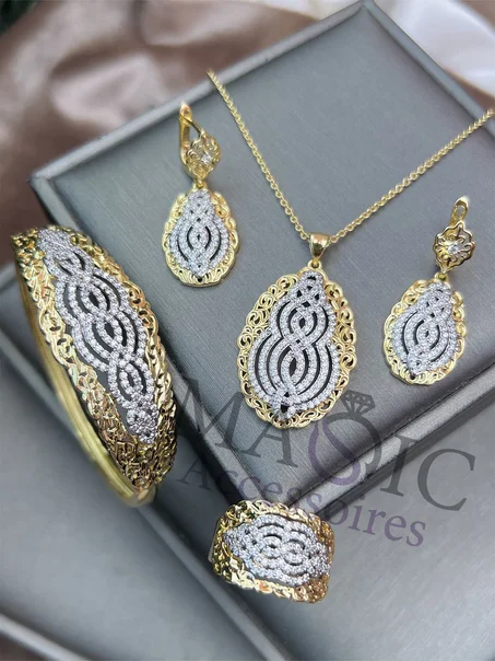 3 Ensembles Beldi colier +bracelet + bague + Boucles