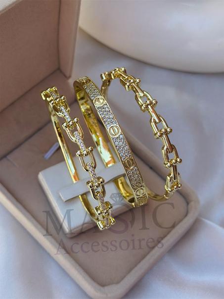 Trois bracelets en acier inoxydable 5