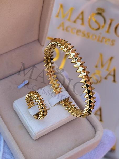 Bracelet clach+ bague en acier inoxydable 3