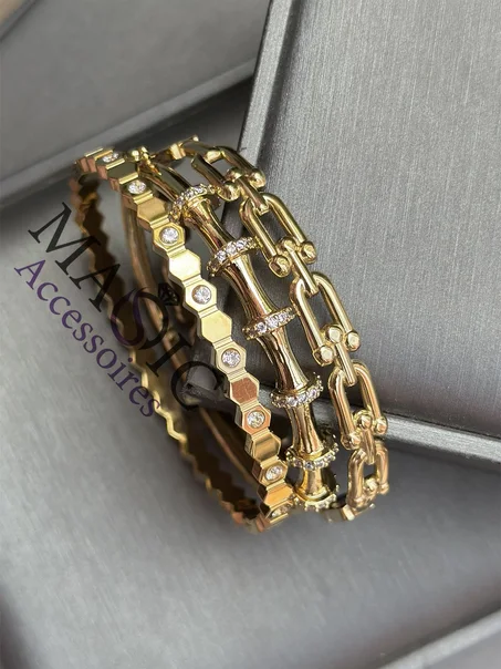 Trois Bracelets tendance en acier inoxydable