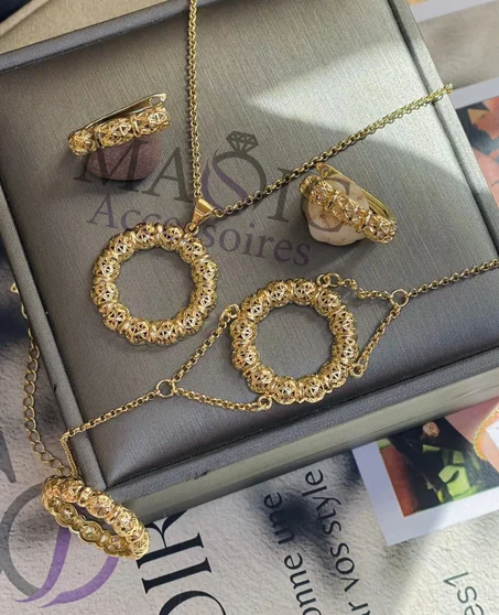 6 Ensembles colier +gourmet + bague + Boucles