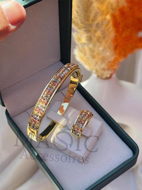 Bracelet avec boulles + bague en acier inoxydable 2