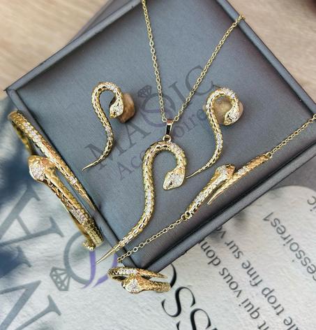 Ensemble snack colier + Bracelet + Gourmet + Bague + Boucles 23