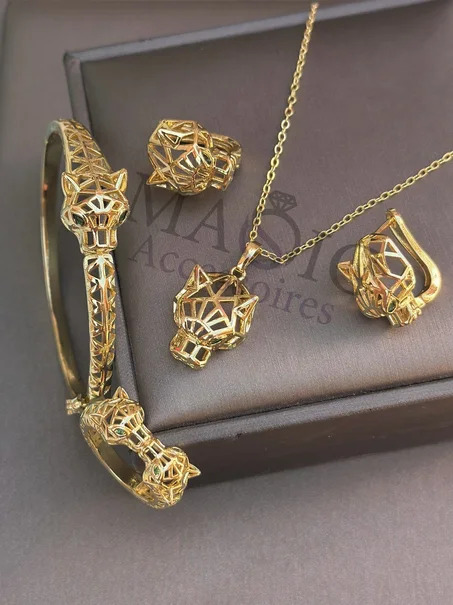 Ensembles Jaguar colier + Bracelet + Bague + Boucles 19
