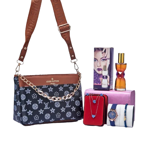 هدية نسائية / Sac de luxe + Pafum + Boite bijoux + Montre