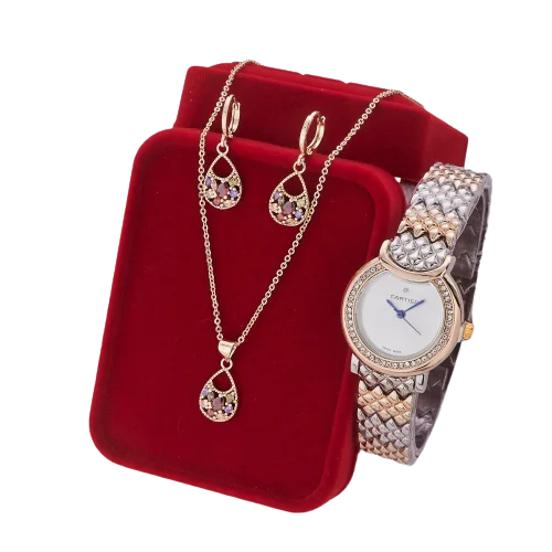 ساعة +حلقات +قلادة Montre + Collier + Boucles