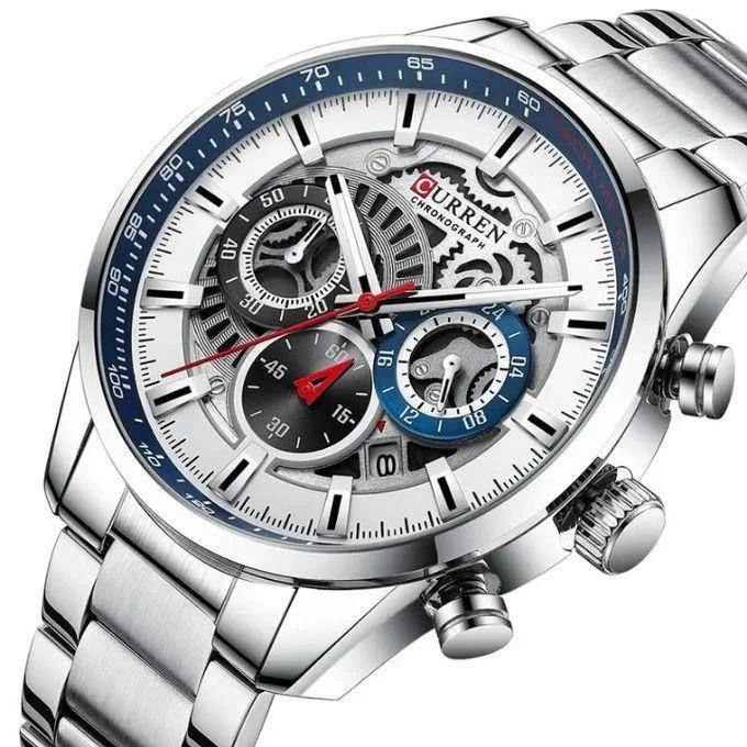 Montre homme chronographe de luxe Acier - CURREN