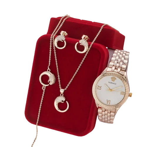 ساعة +حلقات +قلادة Montre + Collier + Boucles