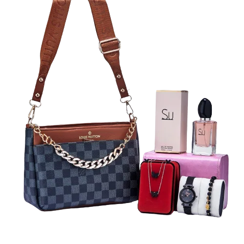 هدية نسائية / Sac de luxe + Pafum + Boite bijoux + Montre