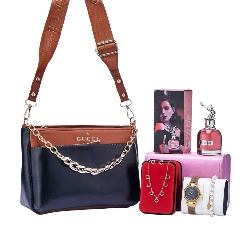 هدية نسائية / Sac de luxe + Pafum + Boite bijoux + Montre