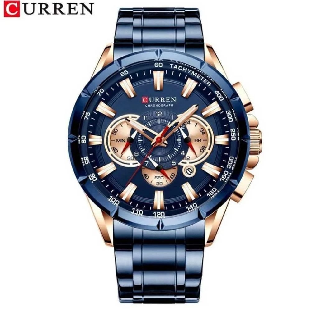 Montre homme chronographe de luxe Acier - CURREN