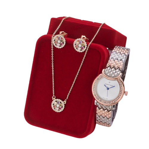 ساعة +حلقات +قلادة Montre + Collier + Boucles