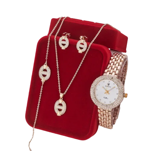 ساعة +حلقات +قلادة Montre + Collier + Boucles