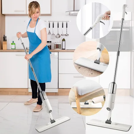Spray Mop Serpillière en microfibre avec Vaporisateur Multifonction