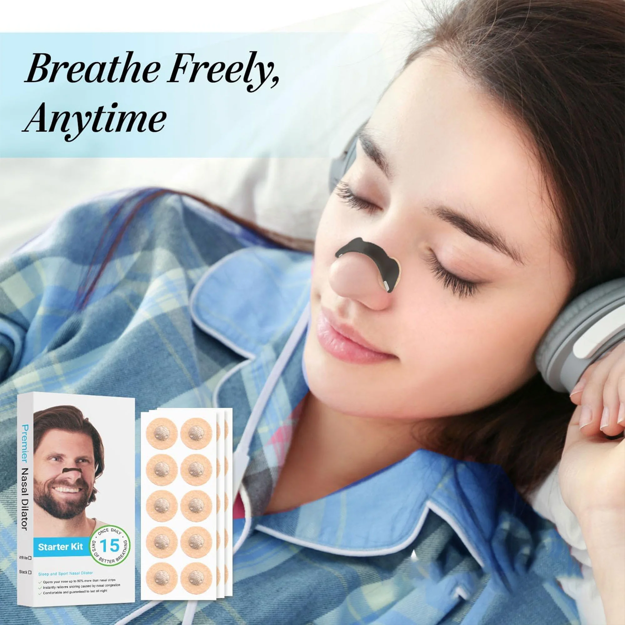 شرائط أنف لتحسين التنفس للرجال والنساء