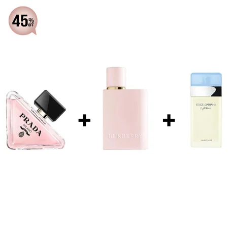 Prada Paradoxe + light bleu + Burberry élixir