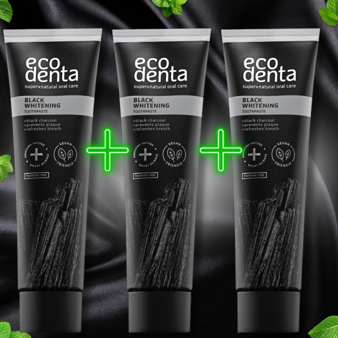 Pack de 3 dentifrices blanchissants au charbon actif - saveur menthe