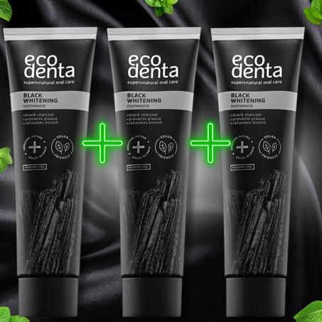 Pack de 3 dentifrices blanchissants au charbon actif - saveur menthe