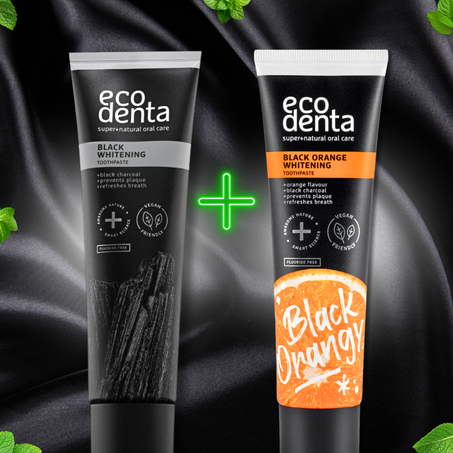 Dentifrice blanchissant au charbon actif  - saveur menthe + orange