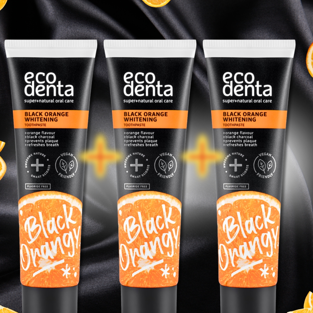 Pack de 3 dentifrices blanchissants au charbon actif - saveur orange