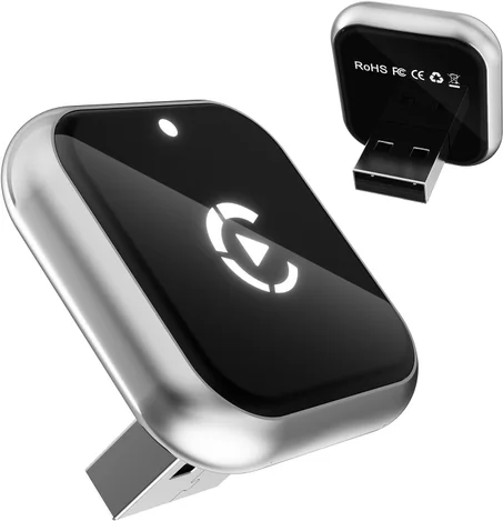Mini adaptador CarPlay de tipo L y ultrafino, conexión inalámbrica y Bluetooth sin latencia, adaptador Carplay, Plug and Play, fácil de usar, para automóviles y teléfonos Apple con Apple CarP