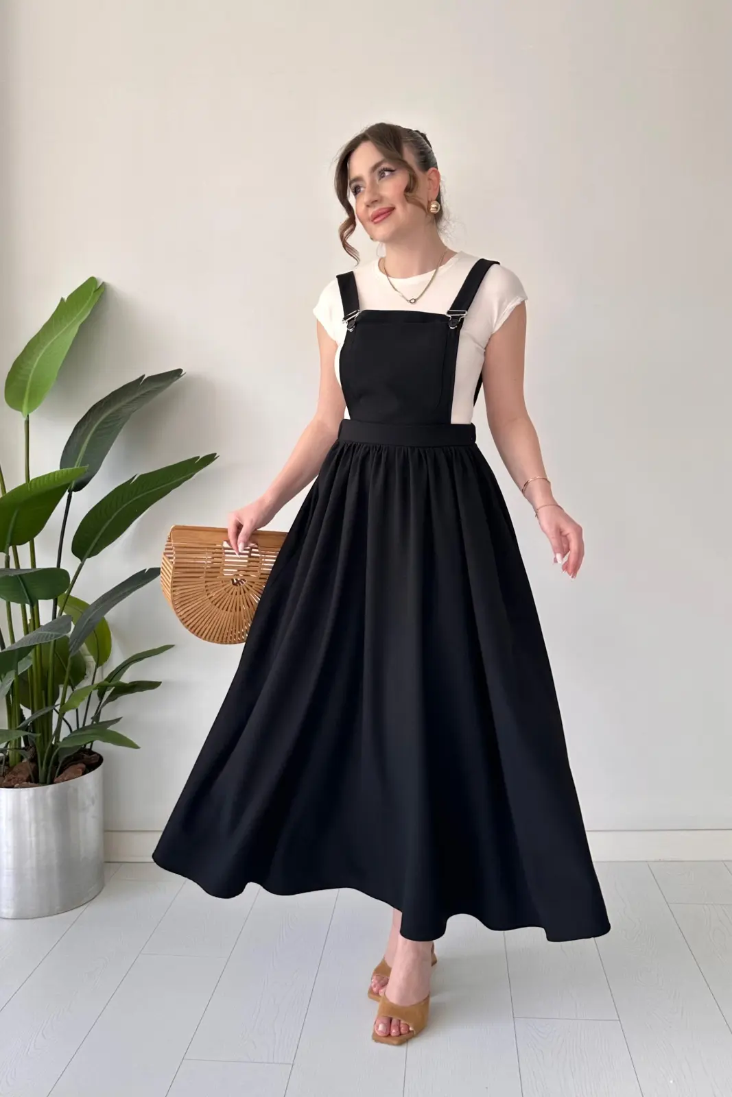 Robe salopette évasée