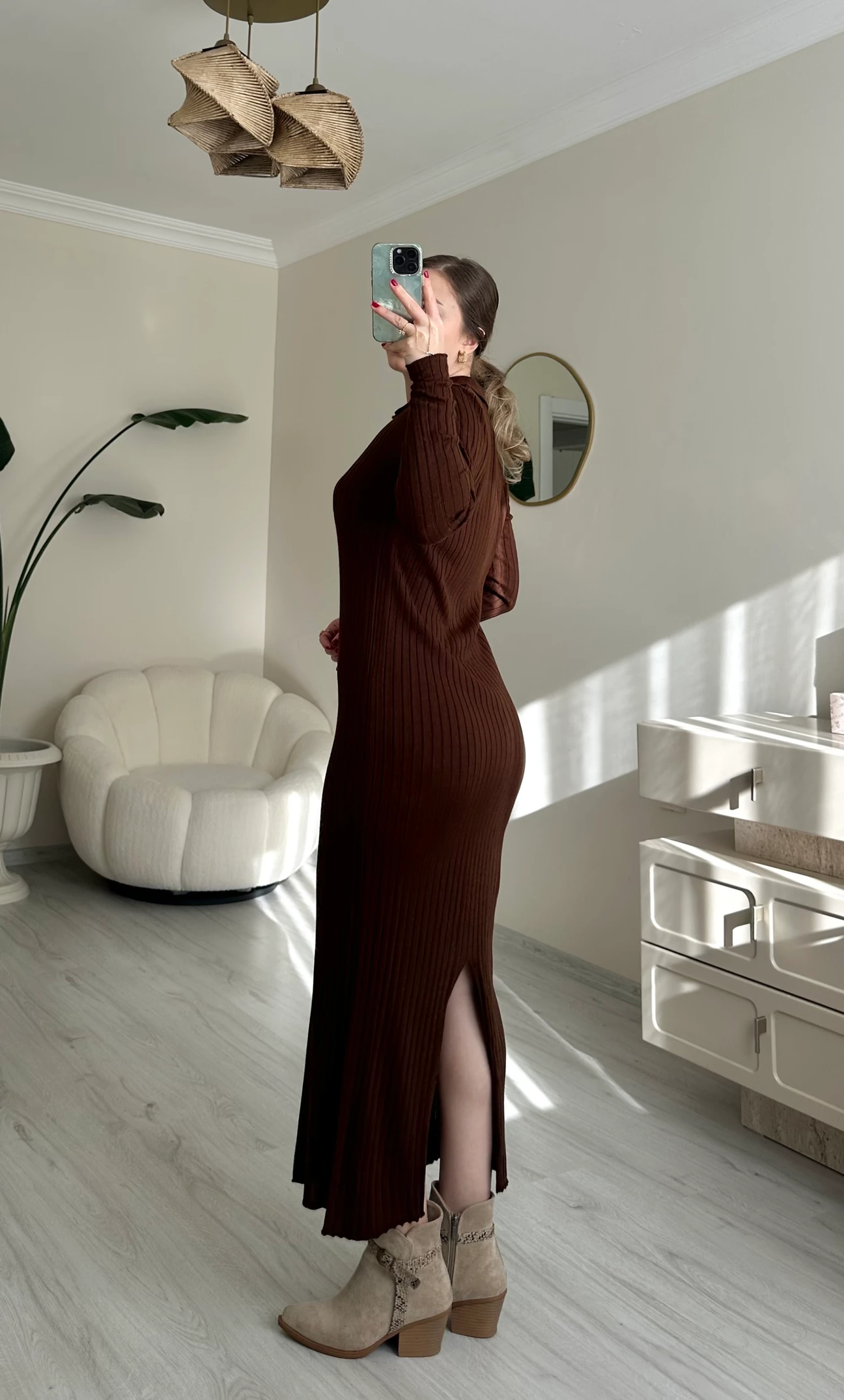 Robe tricoté à col polo