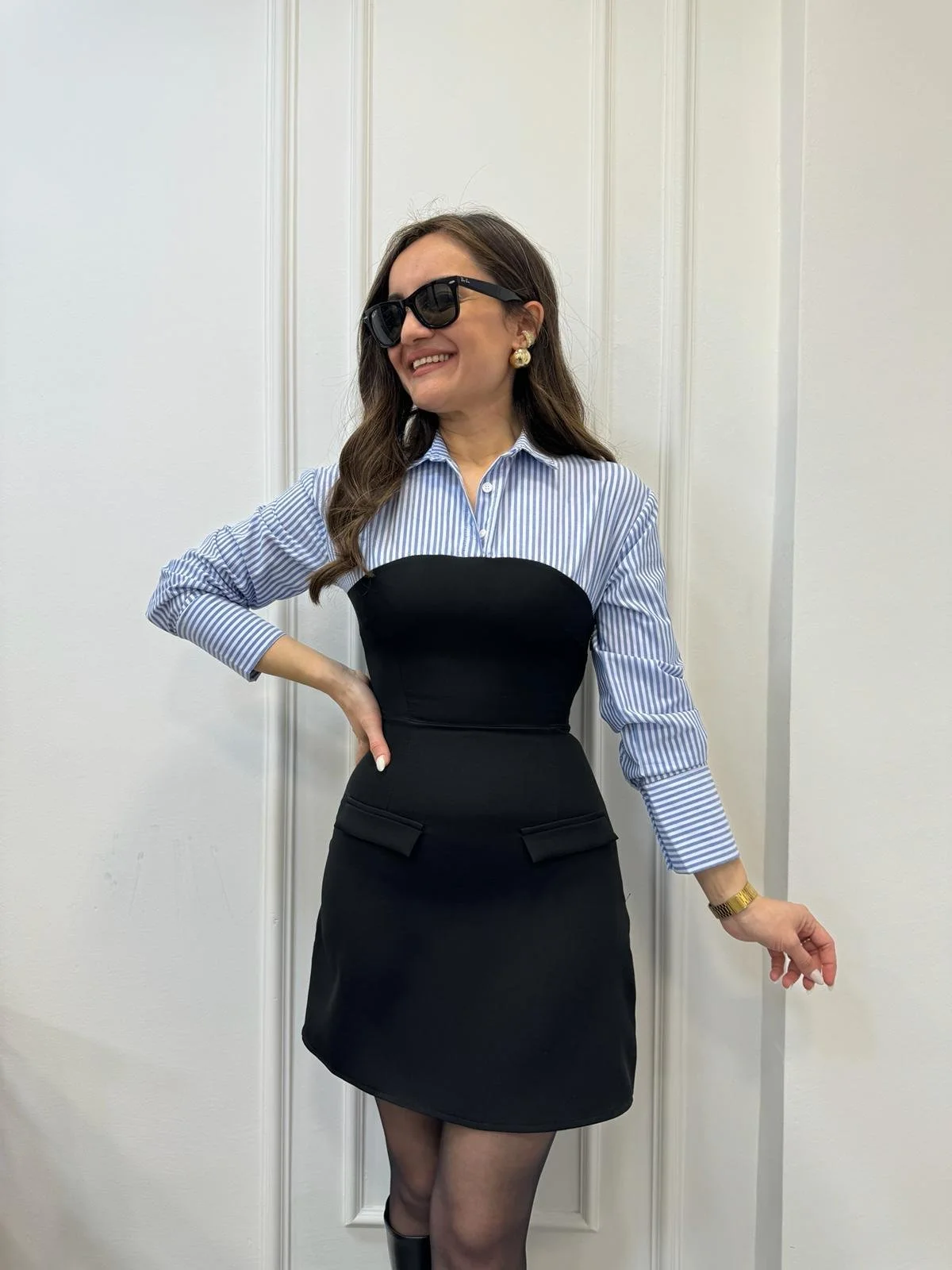 Robe noire  chemise