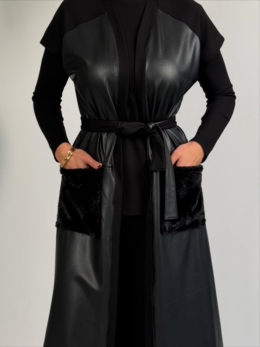 Ensemble trois pièces Paula en cuir