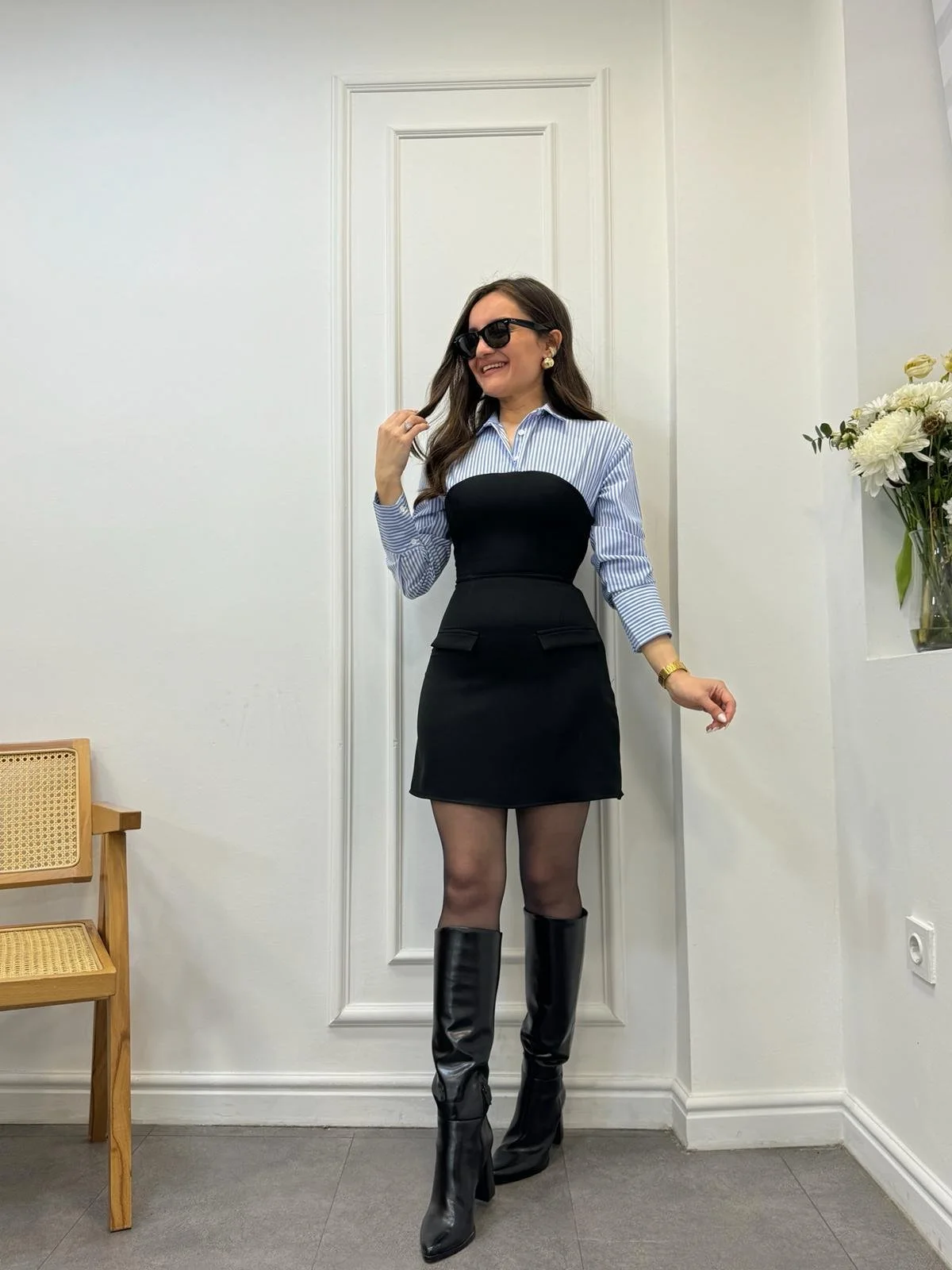 Robe noire  chemise