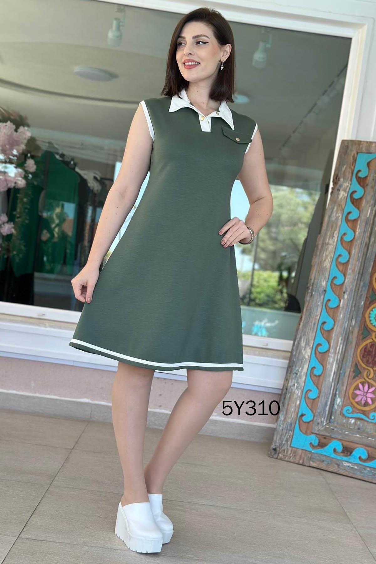 Robe Polo a Col Blanc