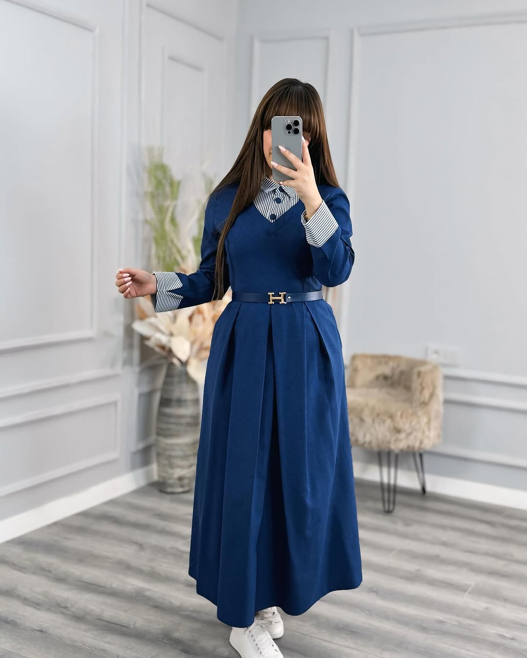 robe chemise avec cienture