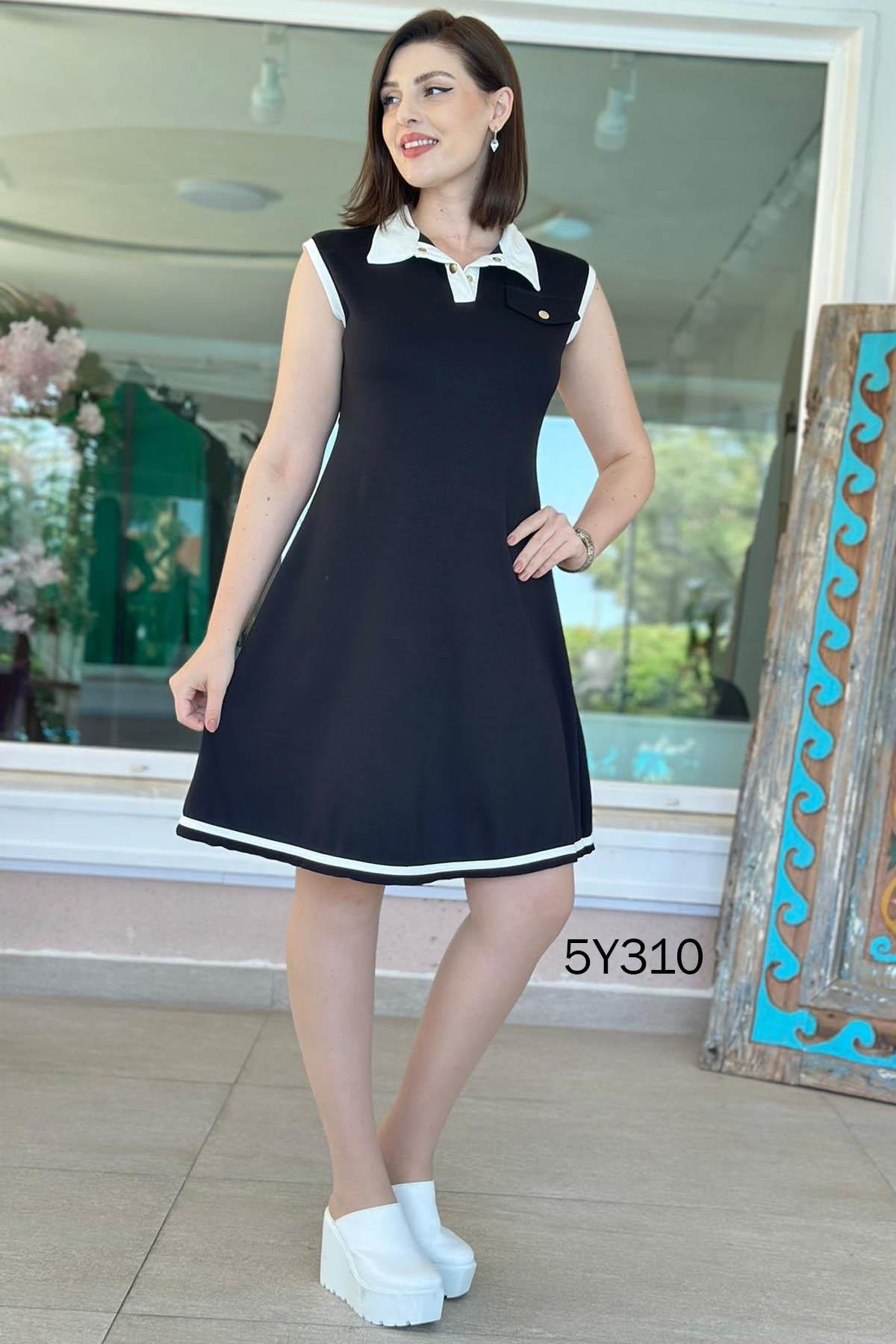 Robe Polo a Col Blanc