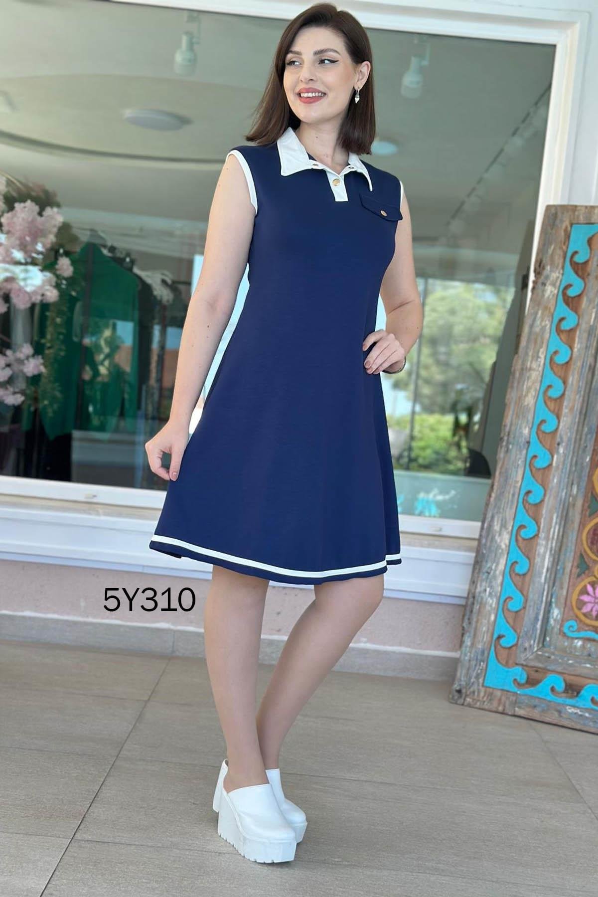 Robe Polo a Col Blanc