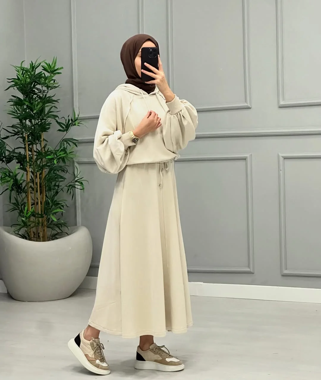 Ensemble jupe et haut à capuche FlorE