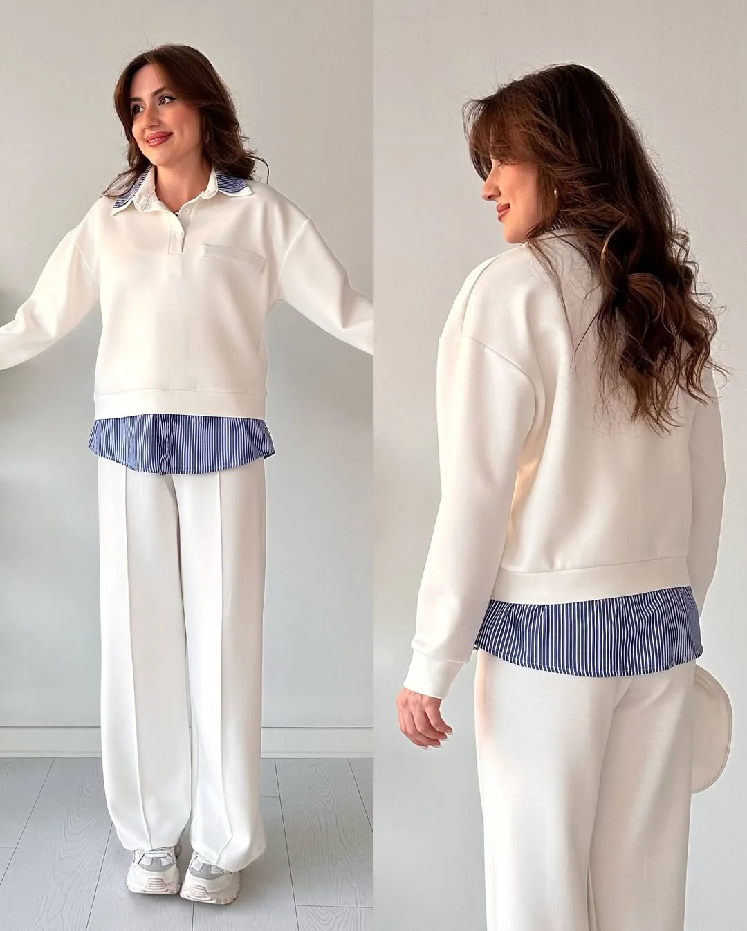 Ensemble 2 pièces “Polo Rayé”