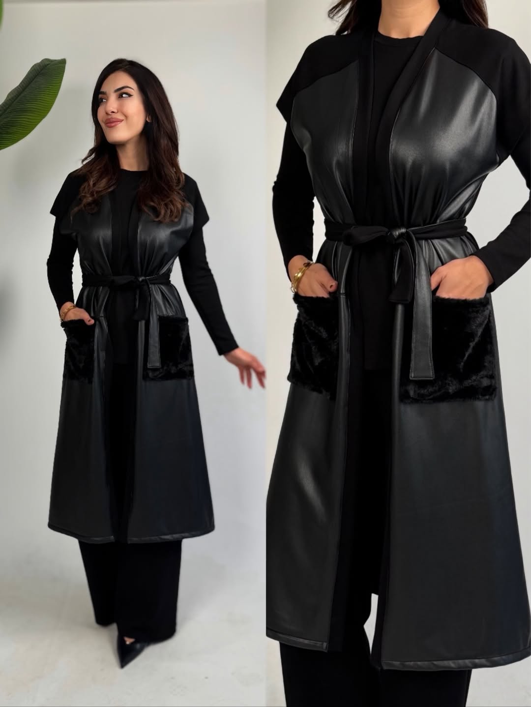 Ensemble trois pièces Paula en cuir