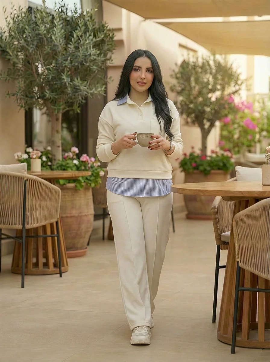 Ensemble 2 pièces “Polo Rayé”