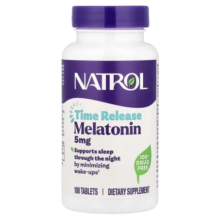 Melatonin, Time Release, 5 mg, 100 tablets