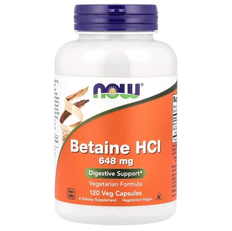 Now Betaine HCL 648 mg 120 capsules