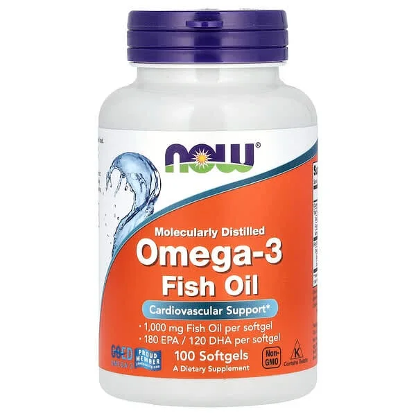 Now Omega 3 fish oil  100 mg 100 softgel