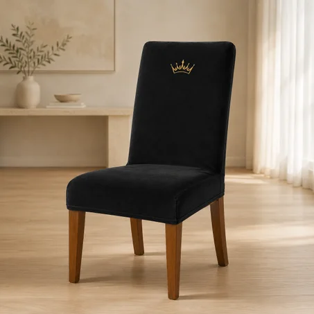 Housse de Chaise en Velours Extensible
